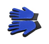 Silicone Pet Hair Remover Glove Blue Cat Brushing Glove For Small Animals