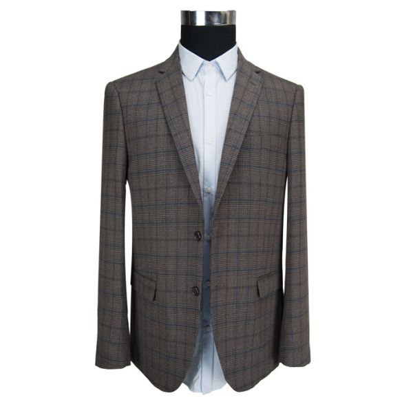 Stylish Designs Mens Slim Fit Suit Blazer Adults Office Worker Dark Grey Check