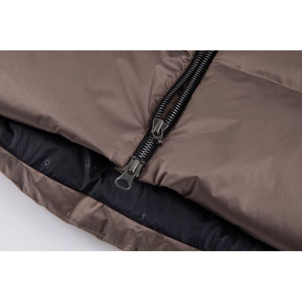 Women's Long Hooded Lightweight Puffer Coat - Wind-Resistant Heavy Winter Jacket in Coffee Brown