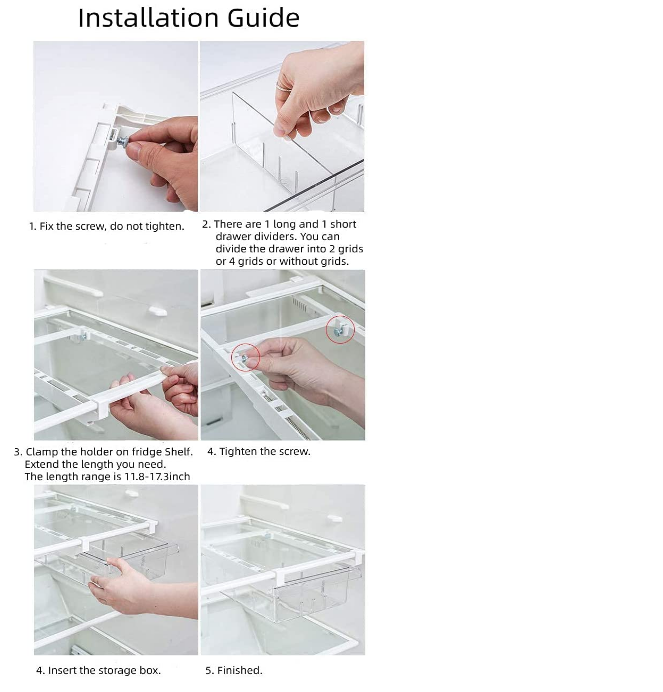 Le récipient d'entreposage de ménage de nourriture de boissons retirent l'organisateur Drawers 600g de réfrigérateur