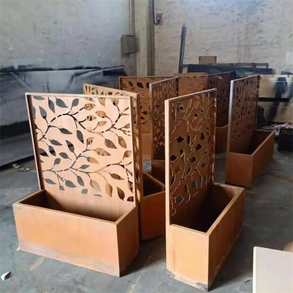 Caixa de aço do plantador da calha de Corten da treliça decorativa do metal do projeto moderno