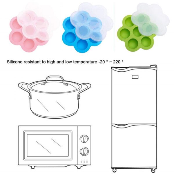 Round Silicone Ice Mold 7 Cavities Baby Silicone Food Mould 21*21*5CM