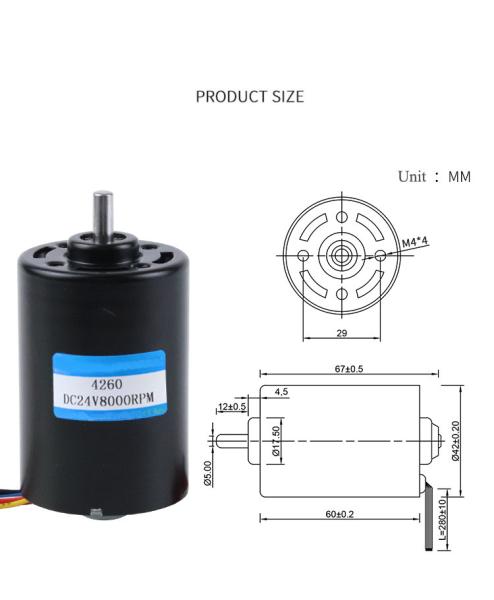 4260 motores sem escova 8000rpm da C.C. de 24V 12V micro com Hall Drive