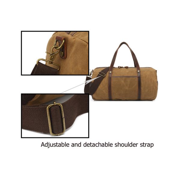 Waxed Canvas Genuine Leather Waterproof Overnight Bag Weekender Duffel Bags