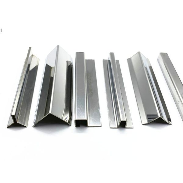 Inside Corner Stainless Steel Metal Bullnose Border Edge Trim 2.5m