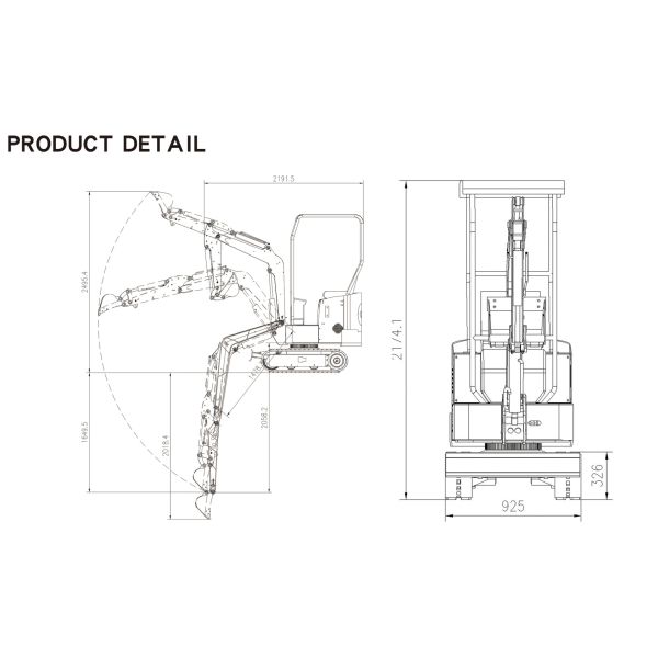 KE12 мини экскаватор 4KW 126AH 72V с 0.025m3 ведро
