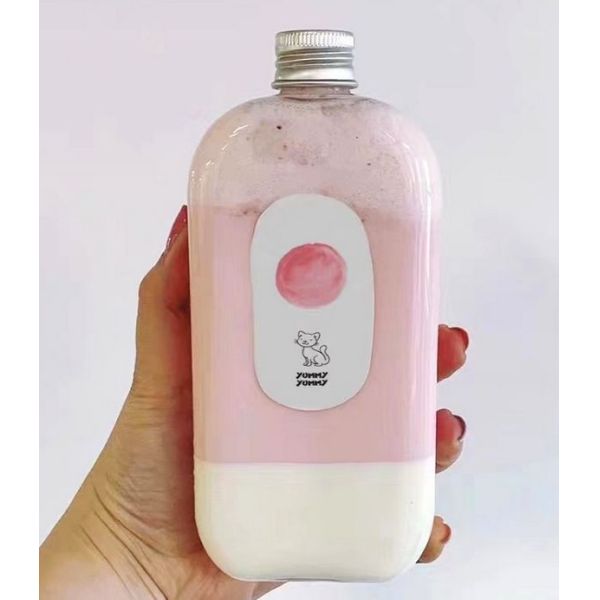 Бутылки сока Eco квадрата дружелюбные, пластиковые бутылки сока с крышками 400ml