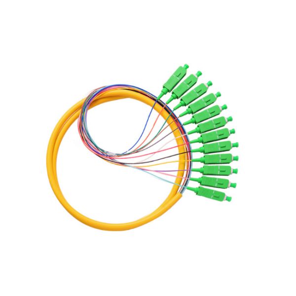 Customized SCAPC Tight Buffered Fiber Optic Pigtail Cables In Green Yellow