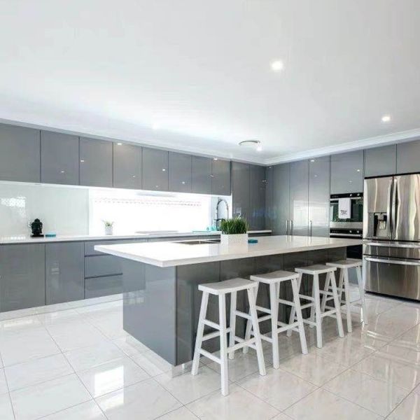 Custom Modular Design Moderno de aço inoxidável Mobiliário de casa Armário de cozinha