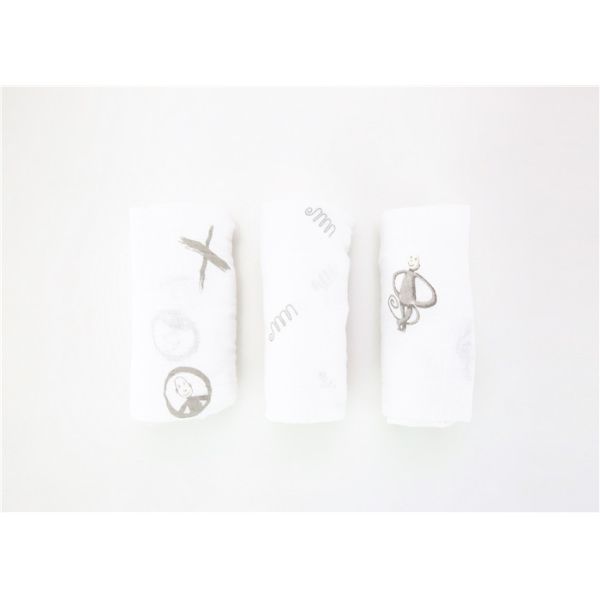 100% Organic Cotton Baby Blankets , Infant Baby Blankets 3PK Four Layers Of Screen