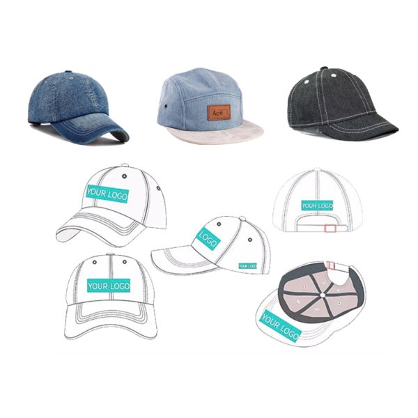 100% хлопок помыло шляпу папы, простую ткань 100% холста шляпы папы джинсовой ткани