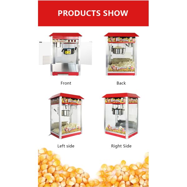110-240V/50-60HZ Материал SS для здорового питания Коммерческая машина для попкорна с корзиной