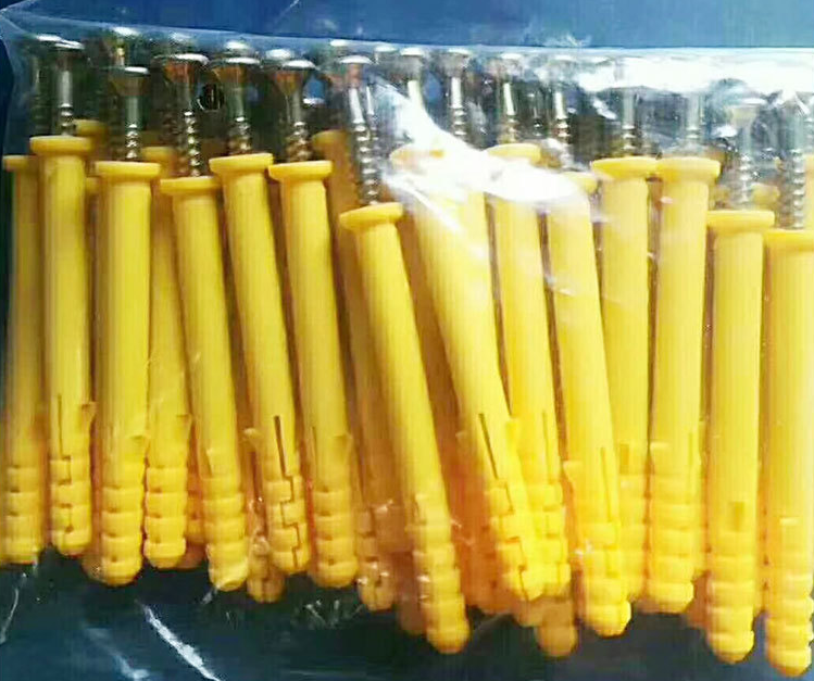 Heat Resistance Yellow Plastic Expansion Anchor Nail Wall Plugs Easy To Install