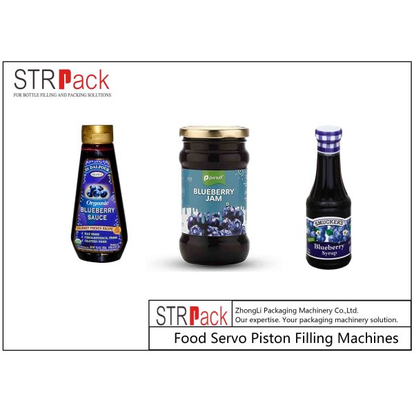 Automatic Piston Glass Bottle Filling Machine 6 Heads 1 Liter for Blueberry Jam