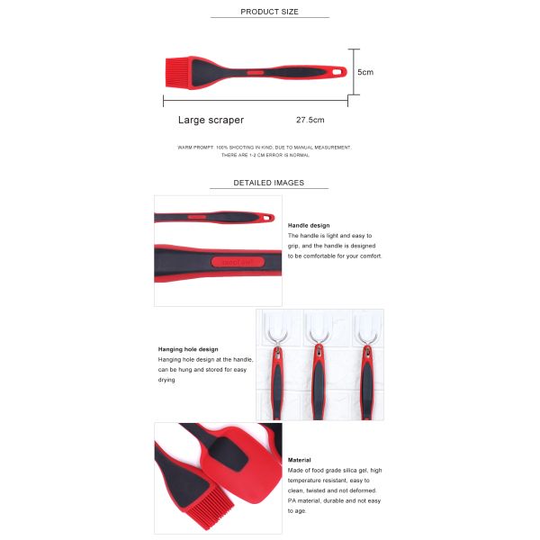 Подгонянная многоразовая не щетка пищевого масла силикона царапины