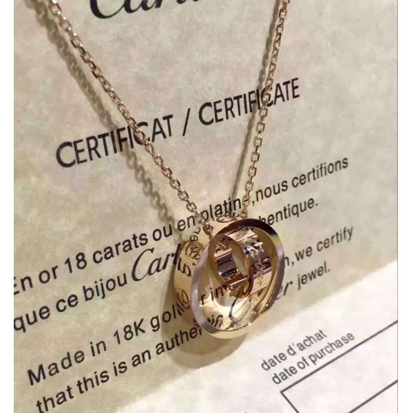 China Jewelry Factory Highest Quality Brand jewelry Diamond Necklace Design Love Necklace 18K Gold