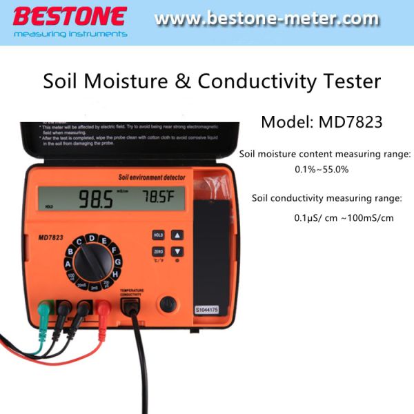 Soil Moisture & Conductivity Tester MD7823