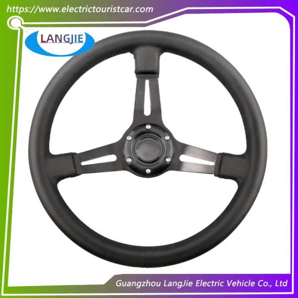 Golf Cart Club Car DS Black Round Steering Wheel Black