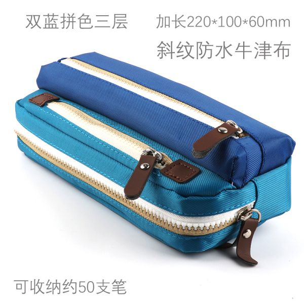 Canvas Pencil Case School Pencil Bag For Students Simple Candy Color Large-capacity Pencil Cases Stationery Cosmetic Bag