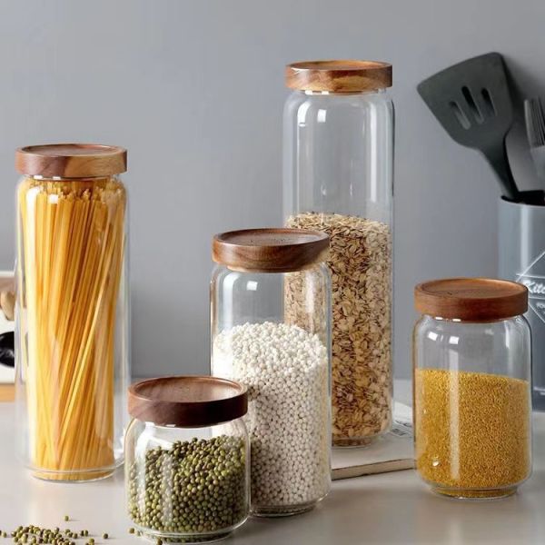 Large Capacity High Borosilicate Glass Storage Jar For Food Bean Spaghetti Coffee Bean