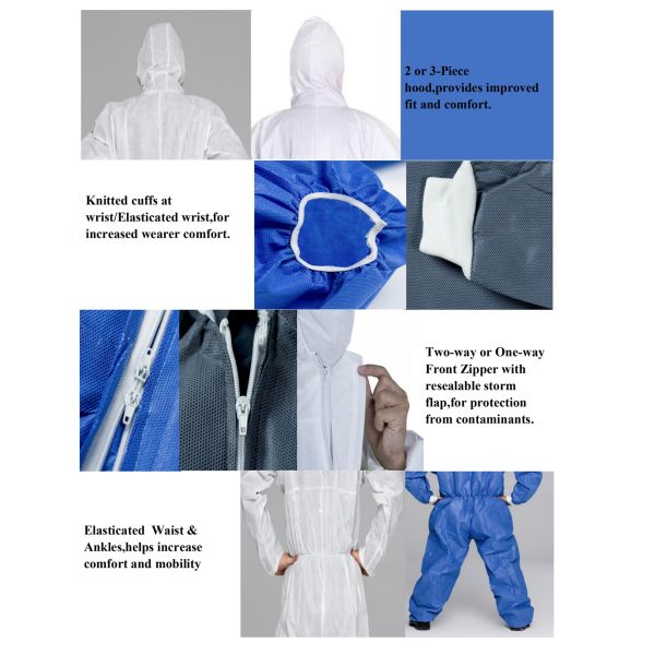 Ковераллы ПП комбинезона ПП разрыва ОЭМ упорные не сплетенные устранимые с клобуком