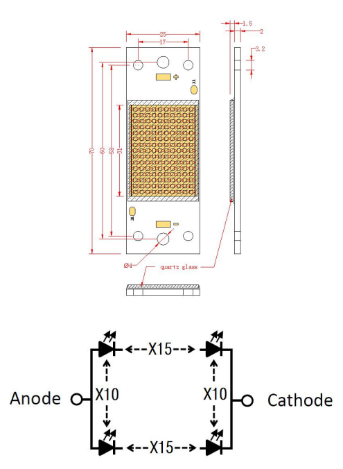 Массив приведенный жизненного периода длинной жизни 360W 365nm 395nm 385nm ультрафиолетовый для УЛЬТРАФИОЛЕТОВОГО СИД леча систему машины