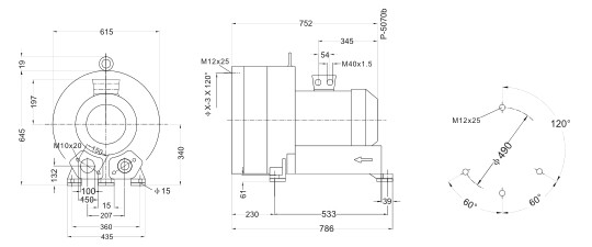 Silver Color Side Channel 3 Phase Vacuum Pump Biogas Transfer Air Pump 15.0kw 17.5 Kw