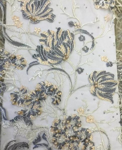 African Lace Fabric 2017 High Quality Lace Peach Tulle Styles Embroidery  Laces for Wholesale with different color