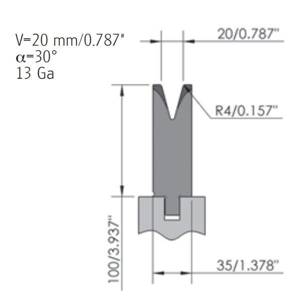 Уилла Одиночный стержень Custom Press Brake Dies Для гидравлической машины для и
