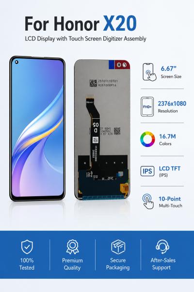 Honor X20 Phone LCD Display 2376x1080 Phone Display Replacement 6.67 Inch