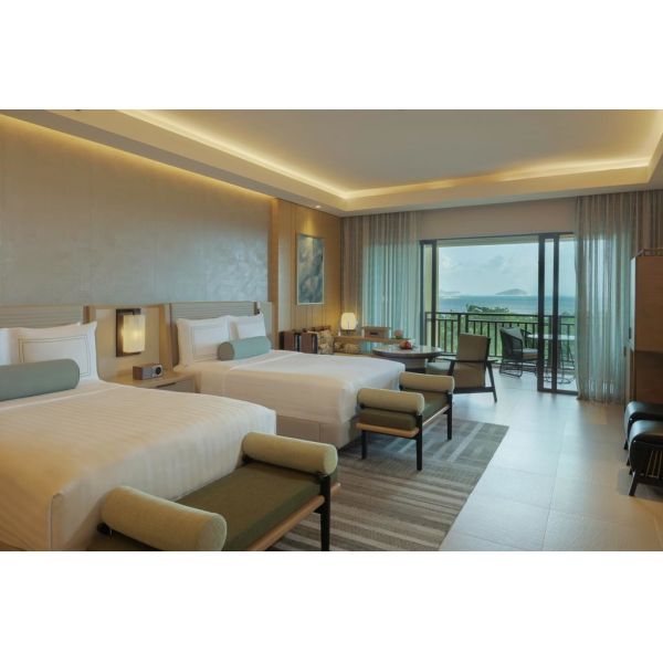 The Ritz Carlton Hotel Group Design Avocado Green Hue Retro Romantic Theme PU leather Upholstery