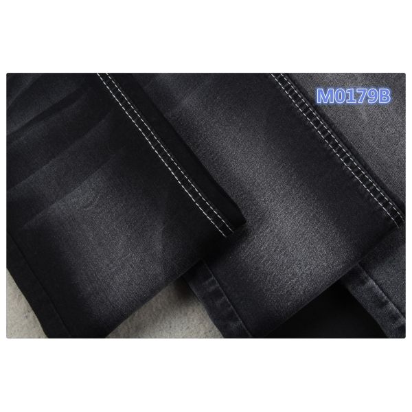Super Stretch Cotton Polyester Spandex Black Denim Jeans Fabric