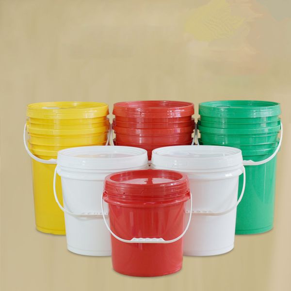 5 galões balde de plástico redondo com tampa para cola imagens incluídas material de plástico