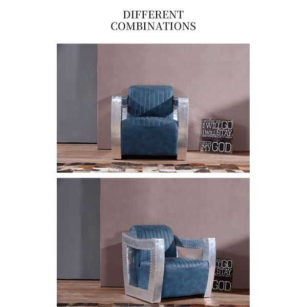 Nidea #8946 Industrial Style Retro Aviator Design Leather Chair Tufted Button for Home Bar for Hotels Cafes BARS