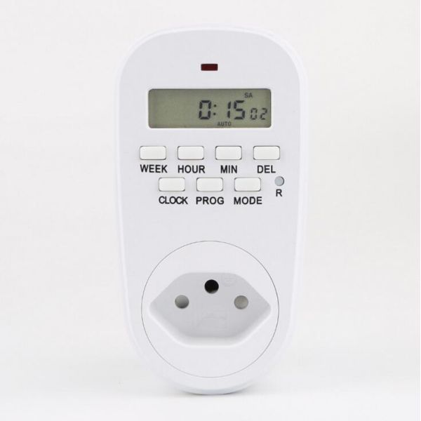 Brazilian Plug Digital Timer Switch Socket  Plug-In Style LCD Smart