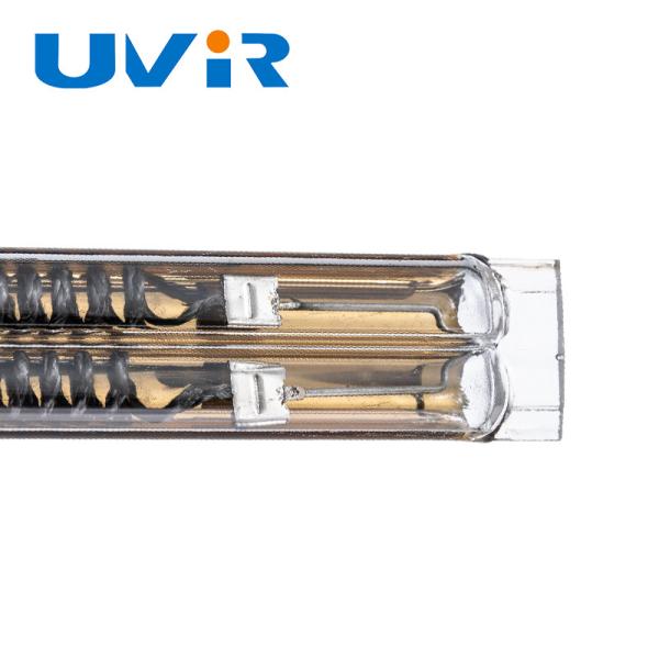 Lampe à chauffage infrarouge en fibre de carbone double tube enduit d'or de 4000 W