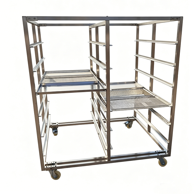 Stainless Steel Aluminium Oven Baking Tray 600 X 400 Commercial Bread Trolley Cart Shelves Bakery Rack with 20 pan