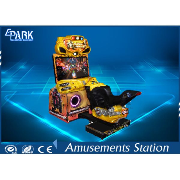 Coin - Operated Arcade Motorbike Racing Game Machine FF Motor Simulator