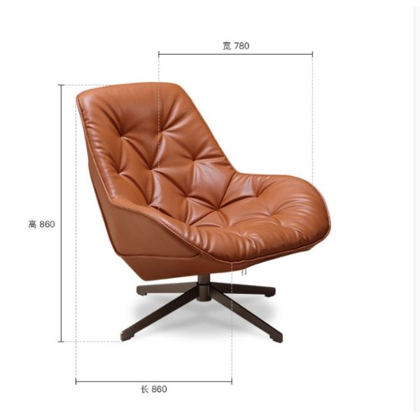 Industrial Modern Design Genuine Leather Leisure Chesterfields Single Seater Chair