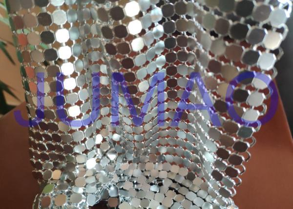 Decorative Bling Aluminum Metal Sequin Fabric Light Silver With 4 Branches