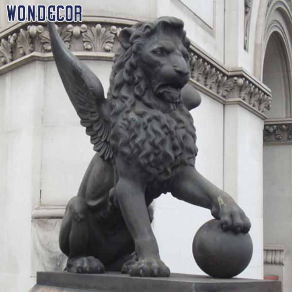 160cm Large Bronze Lion Statue Outdoor Metal Animal Decoration