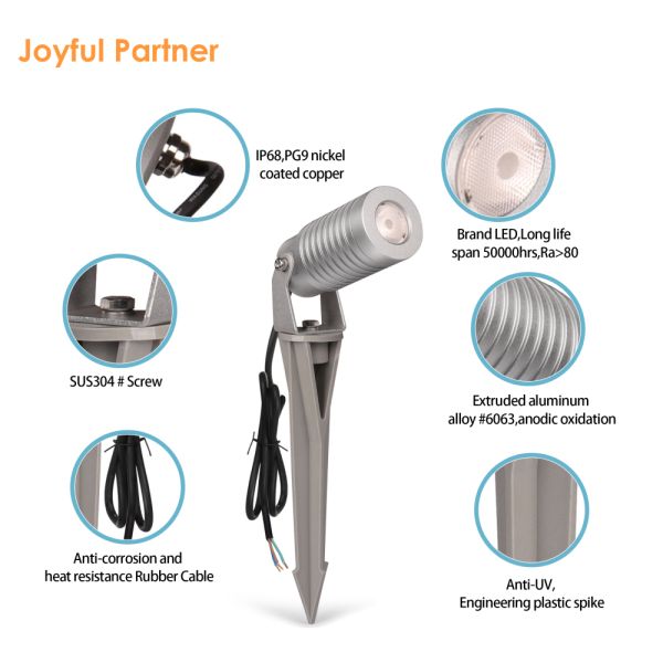 DC 24V 10W Led Spot Spike Yard Light RGBW 4 en 1 Iluminación portátil de exteriores impermeable