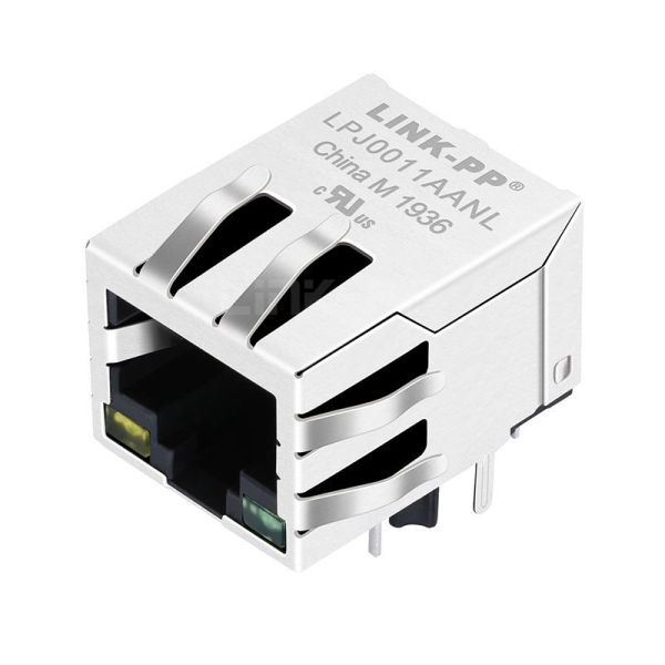LPJ0011AANL 10/100 Base-T Single Port Tab Down RJ45 Network Connector Yellow/Green LED