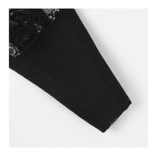 La tanga de la ropa interior de Valentine Womens Underwears Black Thong ata el regalo de tiras del arnés del cuerpo de la parte posterior de T