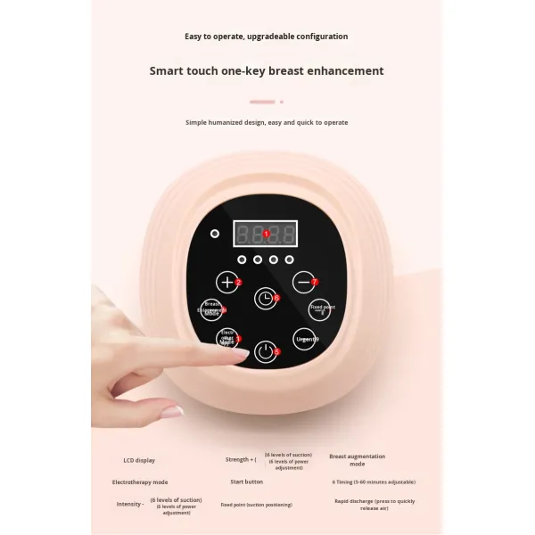 Hot Selling Breast Enhancement Massager with Vibration and Latex Material Home Use Timer & Suction Power Regulation