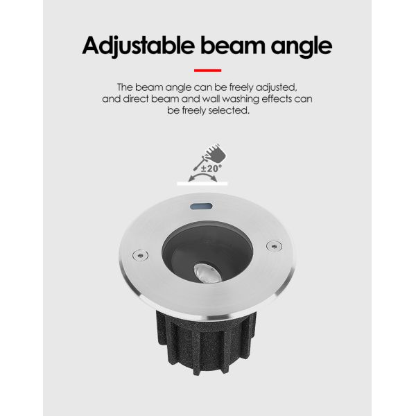 Adjustable Beam Angle LED Underground Light  Deep Anti-glare Recessed 4000K DIA95MM 3W CREE SMD 3535