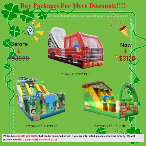 Commercial Occasion Inflatable Water Slides with Pool