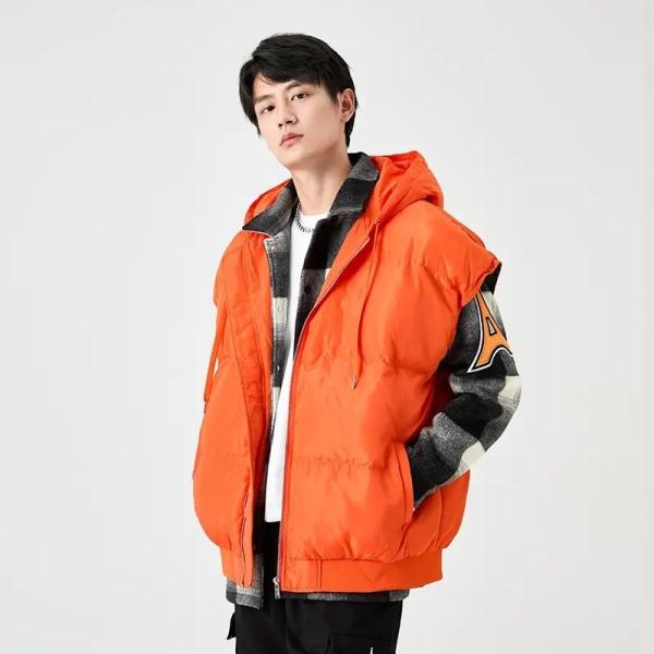                  High Quality Puffer Vest Sleeveless Plus Size Mens Vests Vest Stand Collar Thick Vest Winter Vest             