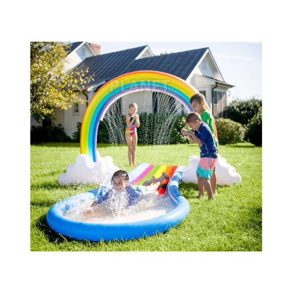 Home Backyard Waves Inflatable Rainbow Arch Sprinkler For Kids