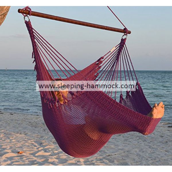 Kids / Adults Indoor Outdoor Two Person Caribbean Hammock Chair 275 Pounds Capacity Purple